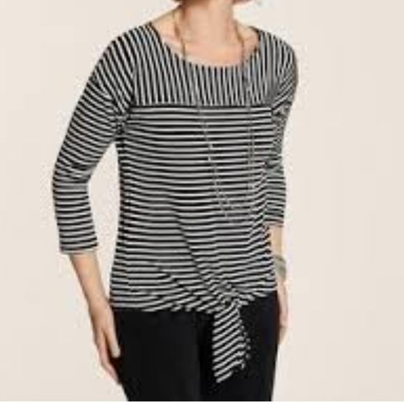 Chicos Travelers Classic Tie-Front Stretch Top Size L - Picture 4 of 12
